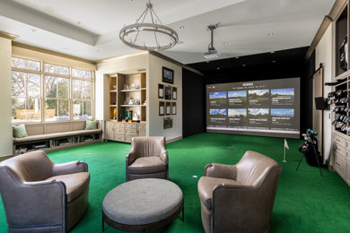 Family room - transitional family room idea in Other