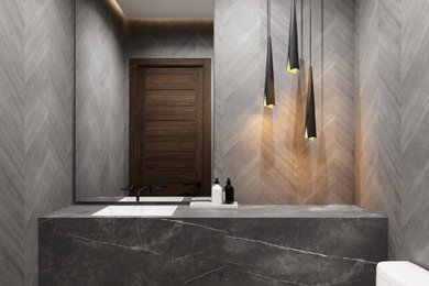 Inspiration for a powder room remodel