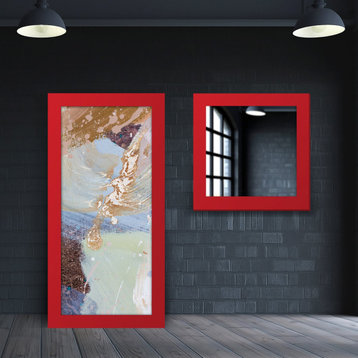 Grandeur Spotlight Mirror And Wall/Floor Art Set, Italian Red, WM05028