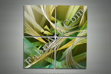 Green Abstract Metal Wall Art 32x32in