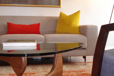 Trendy living room photo in New York
