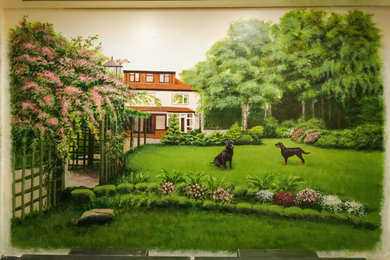 Wall murals Portrait of horses and courtyard