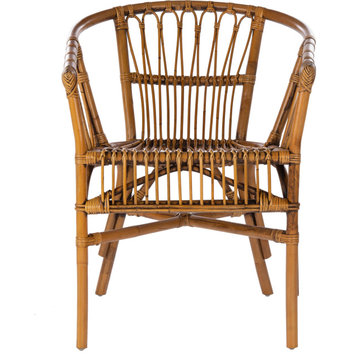 Adriana Rattan Accent Chair (Set of 2) - Honey Brwn Wash