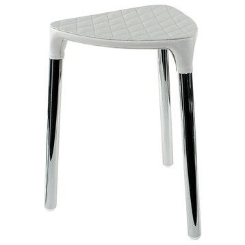 White Faux Leather Stool