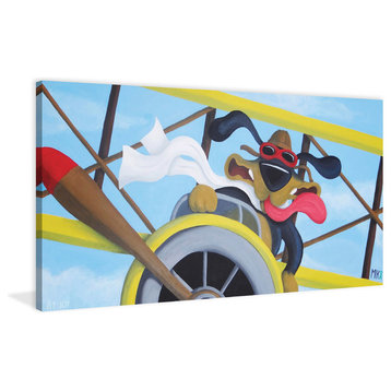Marmont Hill, "Fly Boy" by Mike Taylor Painting Print on Wrapped Canvas, 45x22.5