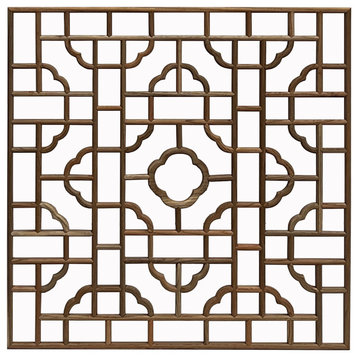 Square Raw Plain Wood Flower Geometric Pattern Wall Panel Hws2929