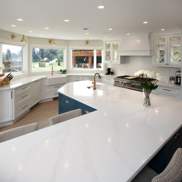 Kitchen - Stunning White, Blue & Gold
