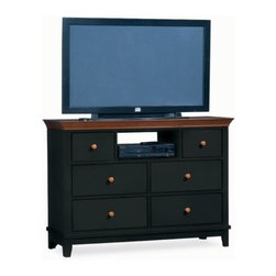 American Drew 181-585WM Entertainment Center - White w/ Maple Top Sterling Point - Entertainment Centers And Tv Stands