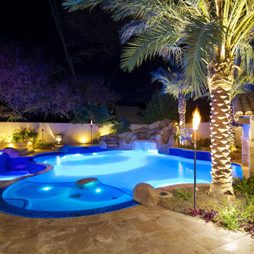 Backyard Oasis - Pool, Spa, Swim-Up Bar, Grotto, Slides & Water Features