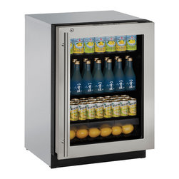 24" Glass Door Refrigerator with lock (3024RGLINT-13) - Refrigerators
