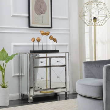 Gold Coast Vineyard 2 Drawer Mirrored Cabinet
