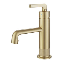 RBROHANT - Modern Geometric Design Solid Brass Single Hole Bathroom Faucet - Bathroom Sink Faucets