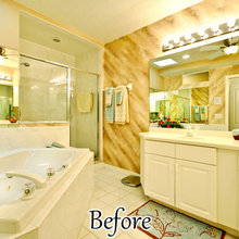 Master bath with expanded walk-in shower