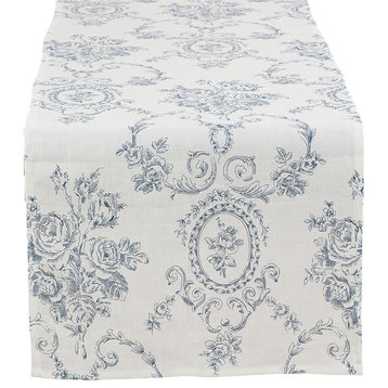Floral Story Linen Tabletop Collection 16"x72" Table Runner
