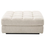 Eichholtz - Cream Bouclé Modern Sofa | Eichholtz Dean - Create the sofa of your dreams with our fabulous Dean series. Use Ottoman Dean as a loose seat or connect it to the sofa to create a chaise longue. Not only luxurious but also exceptionally comfortable, the pieces of this series are upholstered in bouclé cream and mounted on a black base.