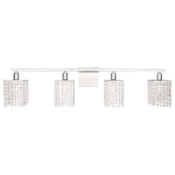 Phineas 4 Light Wall Sconce, Chrome