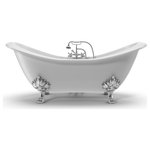 Canyon Bath - Taylor 71-inch Double Slipper Cast Iron Bathtub, Floor Mount_brushed Nickel_ball - Taylor is a double slipper cast iron tub custom-made just for you with a choice of lion feet or ball feet. The symmetrical curve is designed for reclining and makes a nice centerpiece for any bathing area.