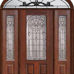 Prehung Side lights-Transom Door 80 Fiberglass Palacio 3/4 Lite - Front Doors