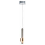 ET2 Lighting - ET2 Lighting E24751-SNSBR Reveal - 3 Inch 6W 1 LED Pendant - Tubular shaped pendants finished in Satin Nickel wReveal 3 Inch 6W 1 L Satin Nickel/Satin B *UL Approved: YES Energy Star Qualified: n/a ADA Certified: n/a  *Number of Lights: Lamp: 1-*Wattage:6w PCB Integrated LED bulb(s) *Bulb Included:Yes *Bulb Type:PCB Integrated LED *Finish Type:Satin Nickel/Satin Brass