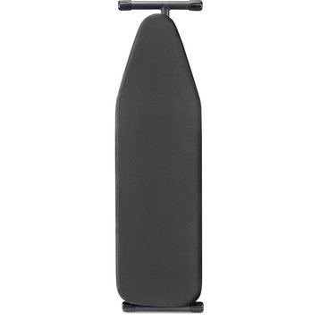 Wardrobe T-Leg Ironing Board With Perforated Metal Top, Dark Gray Frame, Cover