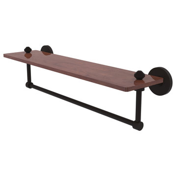 South Beach 22" Solid Wood Shelf with Towel Bar, Oil Rubbed Bronze