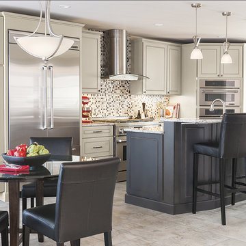 Diamond Cabinets: Light Gray Kitchen Cabinets & Dark Gray Island