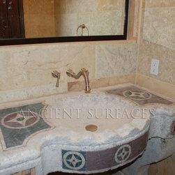 Bathrooms Counter Top Sink with Stone Walls and Floors - Vanity Tops And Side Splashes