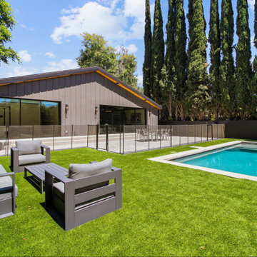Lawn Seating Looking Back at the Rear Gable and Sliders