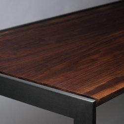 Suspended Walnut and Steel Desk - Desks And Hutches