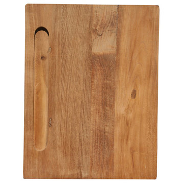 Carving Recycled Teak Wood Cutting Board