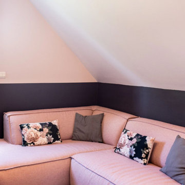 Chambre d'amis et bureau - Noir et Rose poudré