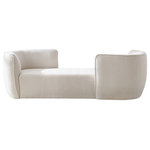 Meridian Furniture - Hilton Boucle Fabric Upholstered Chaise Lounge, Cream - Stretch out and get cozy on this Hilton Boucle Fabric Chaise Lounge. This attractive chaise lounge offers an alternative seat and a comfortable spot for napping in your living room or elsewhere. Modish style elements including minimalist lines and solid cream boucle fabric help this lounge fit in wherever you choose to use it. Place it in the corner to create an inviting reading nook or add it to the bedroom for posh seating in your personal sanctuary.