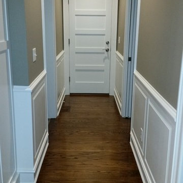 Added wainscot paneling to the hallway.