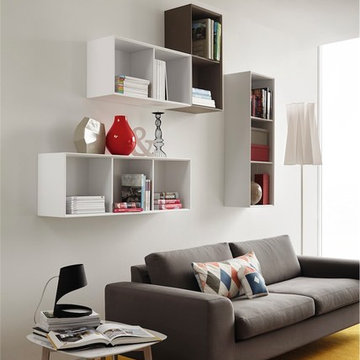 Inside Open Hanging Cabinet - 2 Horizontal - Matte Optic White Drawer Finish