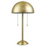 Novogratz x Globe Electric - Novogratz x Globe Haydel 21" 2-Light Matte Brass Table Lamp - We know you will love the look and functionality of this lamp as much as we do. With a stylish dome shade, two lights that can easily be turned off and on and a warm brass finish, the Novogratz x Globe Haydel Table Lamp is the perfect accent piece. Add it to your contemporary styled  bedroom, vintage themed living room or groovy eclectic studio as your go-to reading lamp since you can turn on just one bulb at a time. We can't wait to see where you place your lamp. Find us on social media and show us what you did!