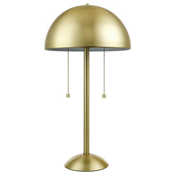 Novogratz x Globe Haydel 21" 2-Light Matte Brass Table Lamp