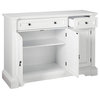 Traditional Sideboard, 2 Spacious Cabinets and 2 Storage Drawers, White Finish