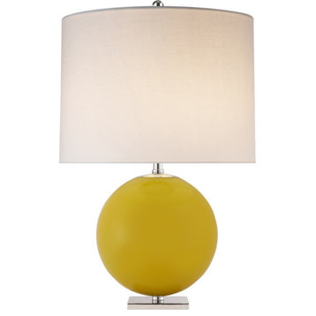 Elsie Table Lamp, 1-Light, Yellow, Cream Linen Shade, 25.5"H (KS 3014YL-L CPYT7)