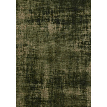 Kylie Collection Green Distressed Hatching Rug, 5'1"x7'7"