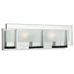 Hinkley - Hinkley 5652CM Latitude - Two Light Bath Vanity - Latitude is contemporary and sleek, finding true beauty in its minimalist design. The slim glass panel features rectangular etching while the subtle, split fork frames add understated architectural style.