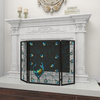 Eclectic Blue Metal Fireplace Screen 55275