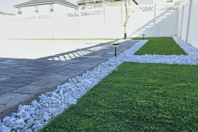 Paver backyard and Artificial Turf