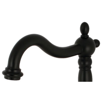 Tall Bathroom Faucet, Centerset Design With Cross Handles & Pop Up Drain, Black