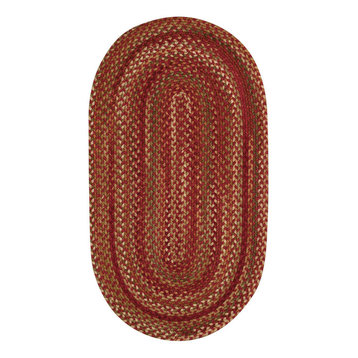 Manchester Braided Oval Rug, Redwood, 2'x3'