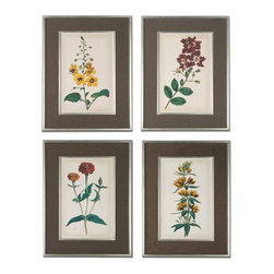 www.essentialsinside.com:  floral varieties framed wall art, set of 4 - Artwork