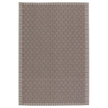 Vibe by Jaipur Living Iti Indoor/ Outdoor Border Taupe/ Gray Area Rug, 8'x10'