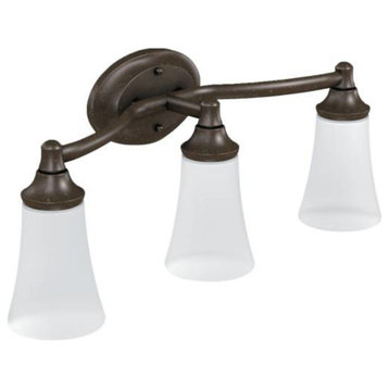 YB2863ORB 3 Light Bathroom Sconce, Frosted Shades from the Eva Collection