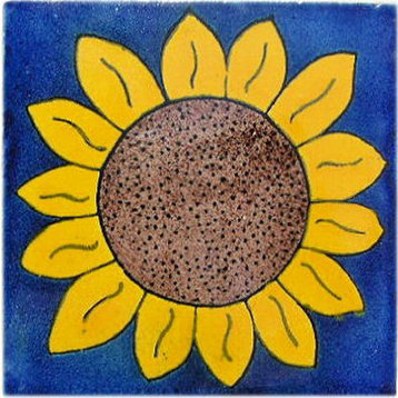 4.2x4.2 9 pcs Big Sunflower Talavera Mexican Tile