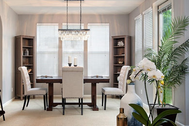 Example of a transitional dining room design in San Diego