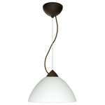 Besa Lighting - Besa Lighting 1KX-420107-LED-BR Tessa - One Light Cord Pendant with Flat Canopy - Tessa has a classical bell shape that complementsTessa One Light Cord Bronze White Glass *UL Approved: YES Energy Star Qualified: n/a ADA Certified: n/a  *Number of Lights: Lamp: 1-*Wattage:75w A19 Medium base bulb(s) *Bulb Included:No *Bulb Type:A19 Medium base *Finish Type:Bronze